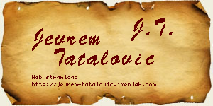 Jevrem Tatalović vizit kartica